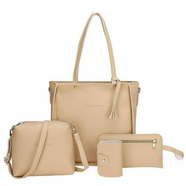 Details about  / Women Satchel Shoulder Messenger Handbag Leather Tote Satchel Clutch Purse Set